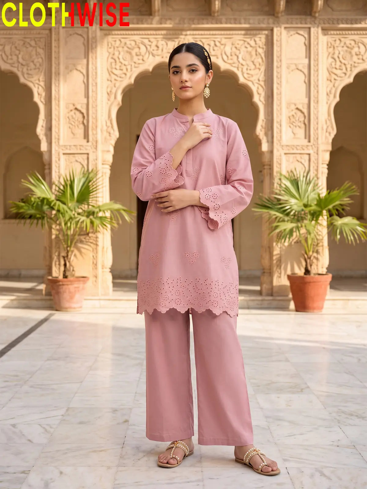 Zimal - Chikankari Embroidered 2Pc Cotton Suit | Eastern Wear