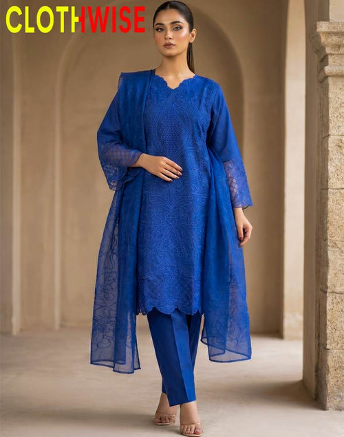 Woman wearing a blue outfit with 'CLOTHWISE' branding in the corner.