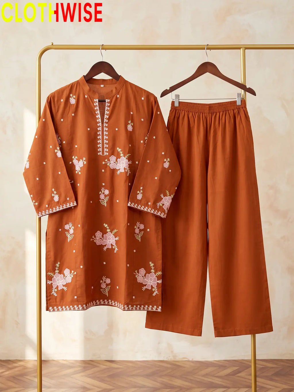 Marias – 2 Piece Stitched Embroidered Tunic & Flapper | CLOTHWISE