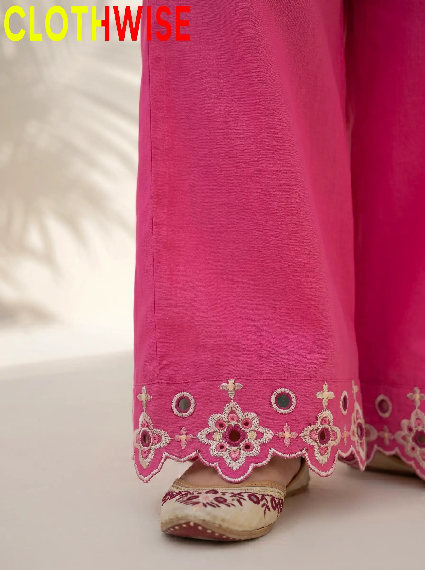 SAYA Shocking Pink - Flapper Trouser Bottom Detail