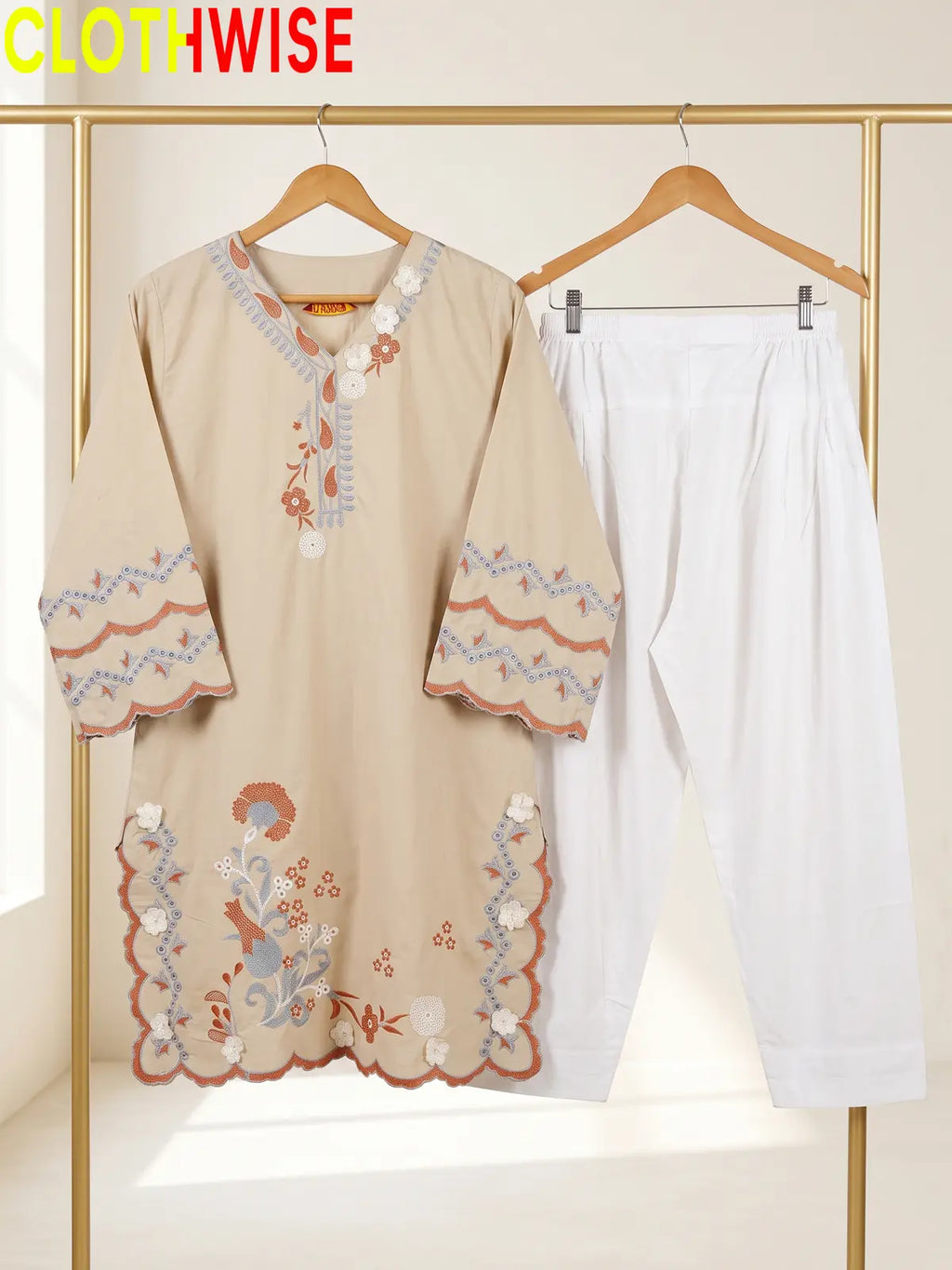 Amaltas – Embroidered Kurti with Shalwar | Women's 2 Piece Suit | Clothwise