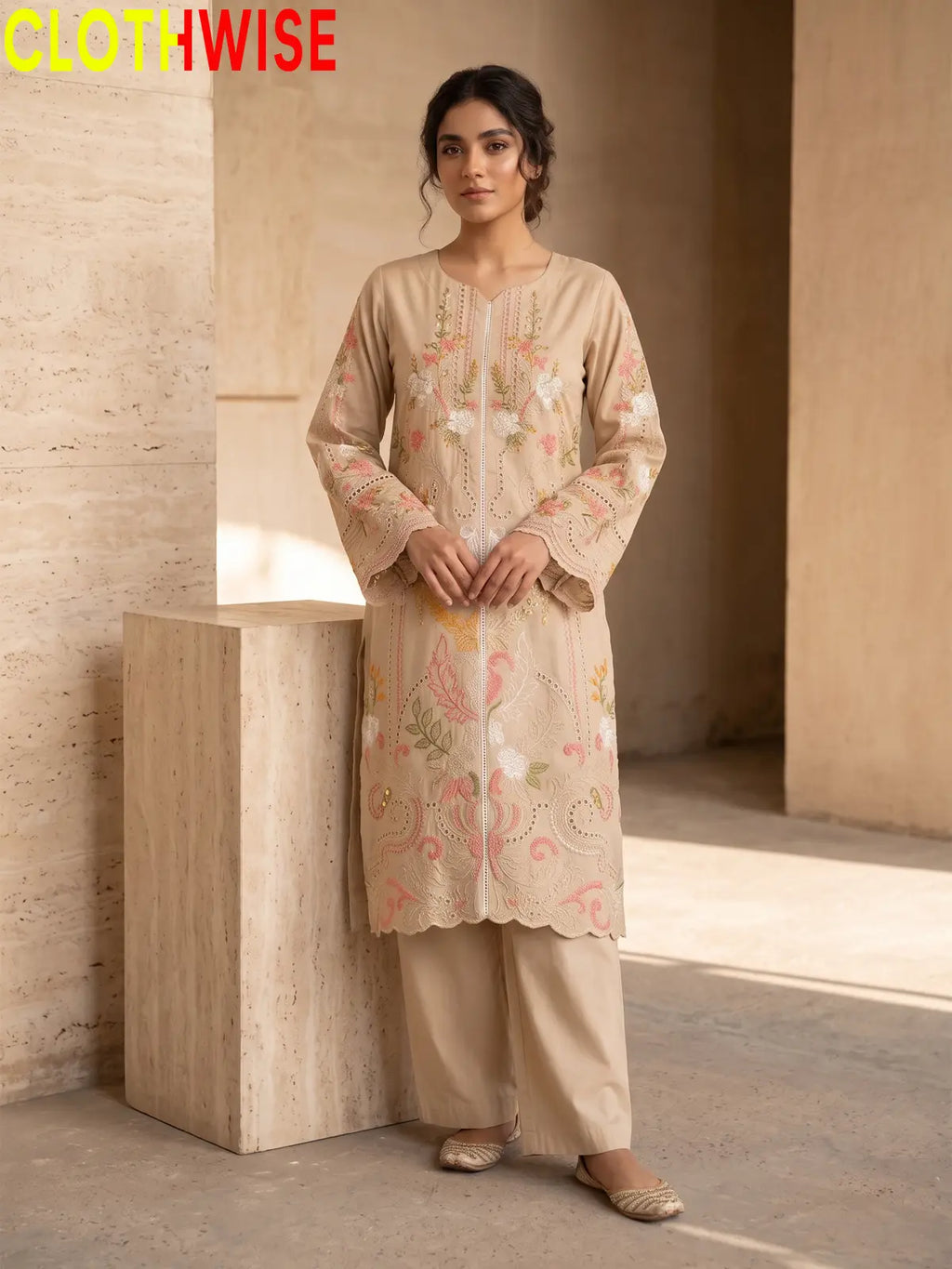 Dilkash – 3 Piece & 2 Piece Embroidered Lawn Suit with Embroidered Chiffion Dupatta