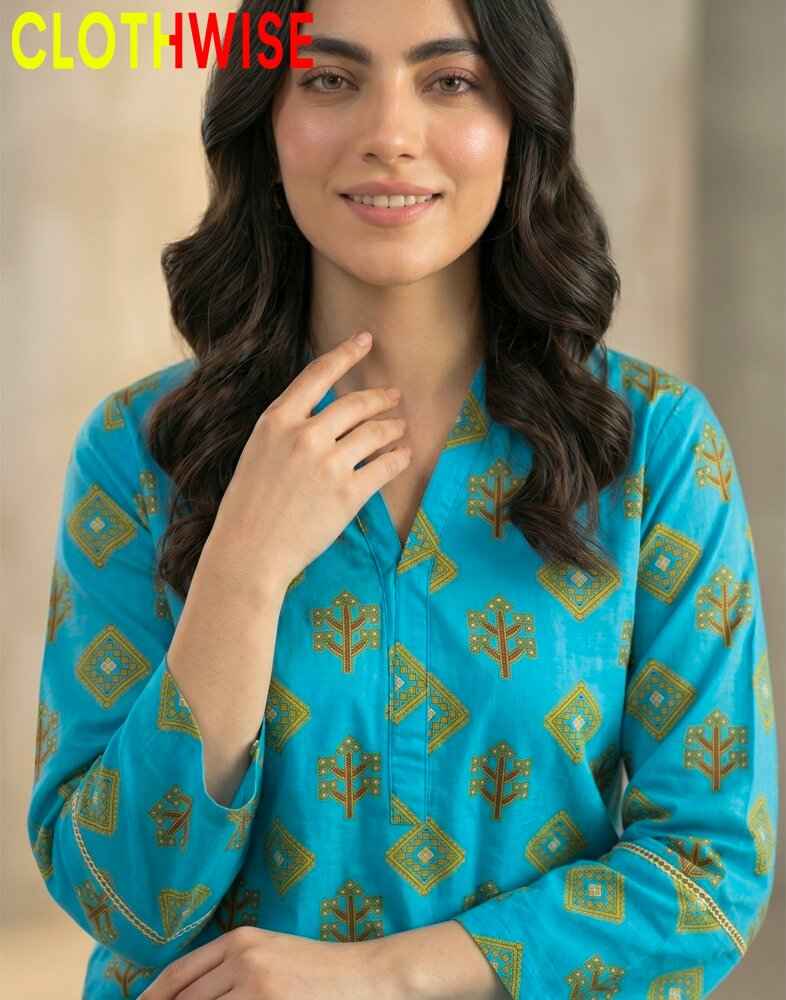 Zayra - Azure Sky Printed 2 Piece Lawn Suit - Pakistani Women Pret | CLOTHWISE