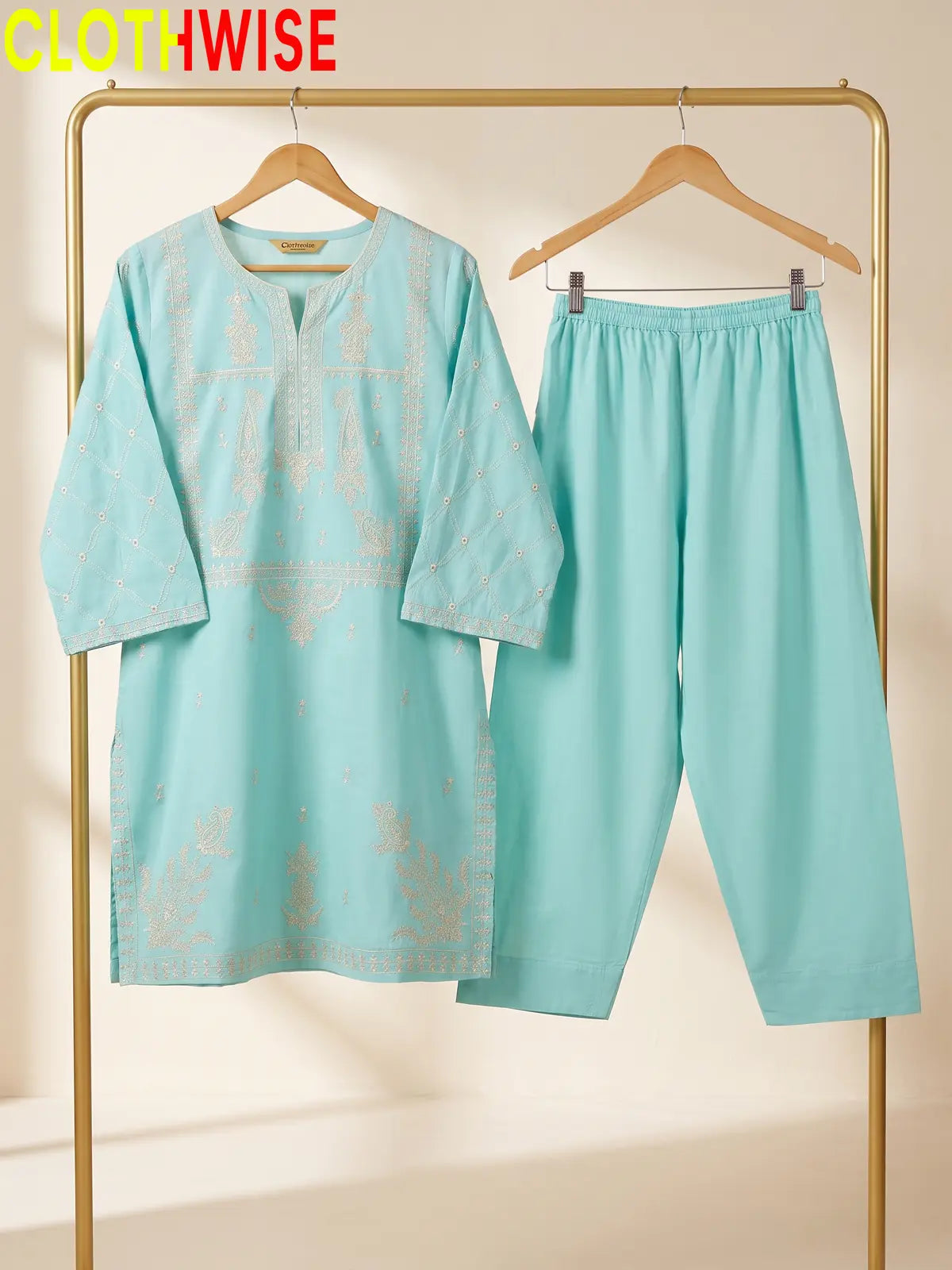 Saccy – Embroidered 2 Piece Kurti & Shalwar Set for Women