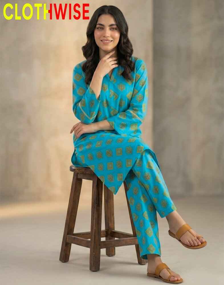 Zayra - Azure Sky Printed 2 Piece Lawn Suit - Pakistani Women Pret | CLOTHWISE