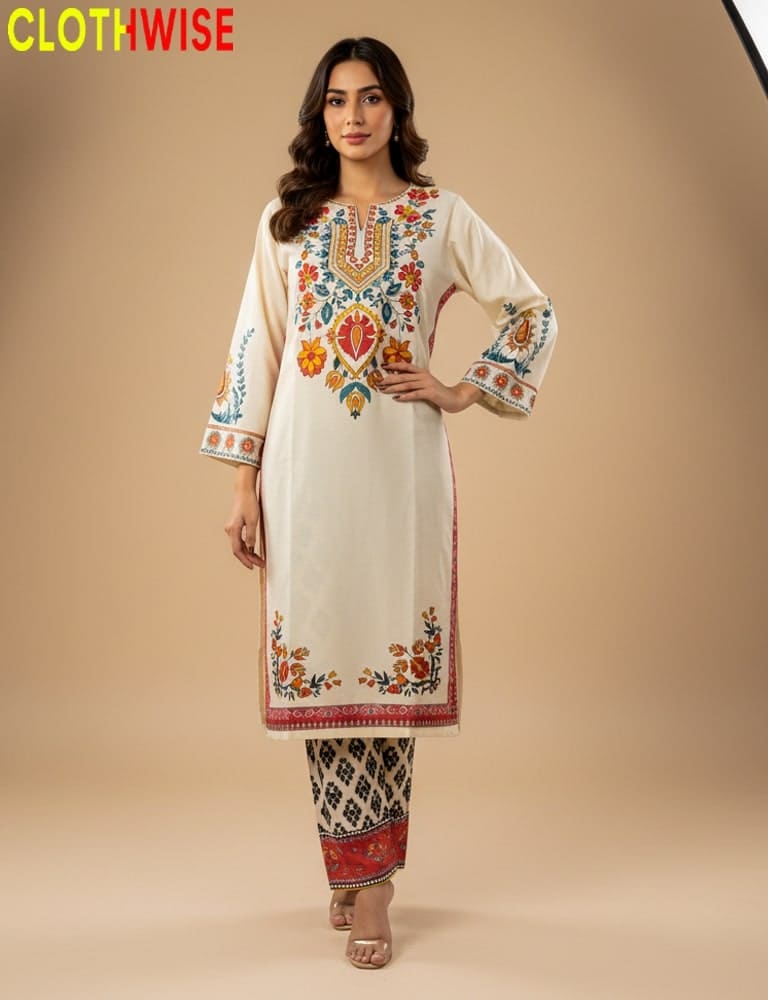 Lightweight printed lawn 2-piece stitched set by Clothwise