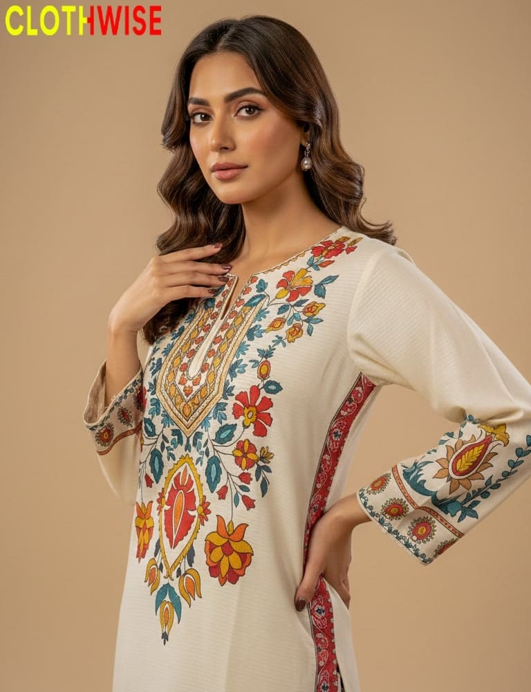 Elegant digital printed 2-piece lawn outfit by Clothwise