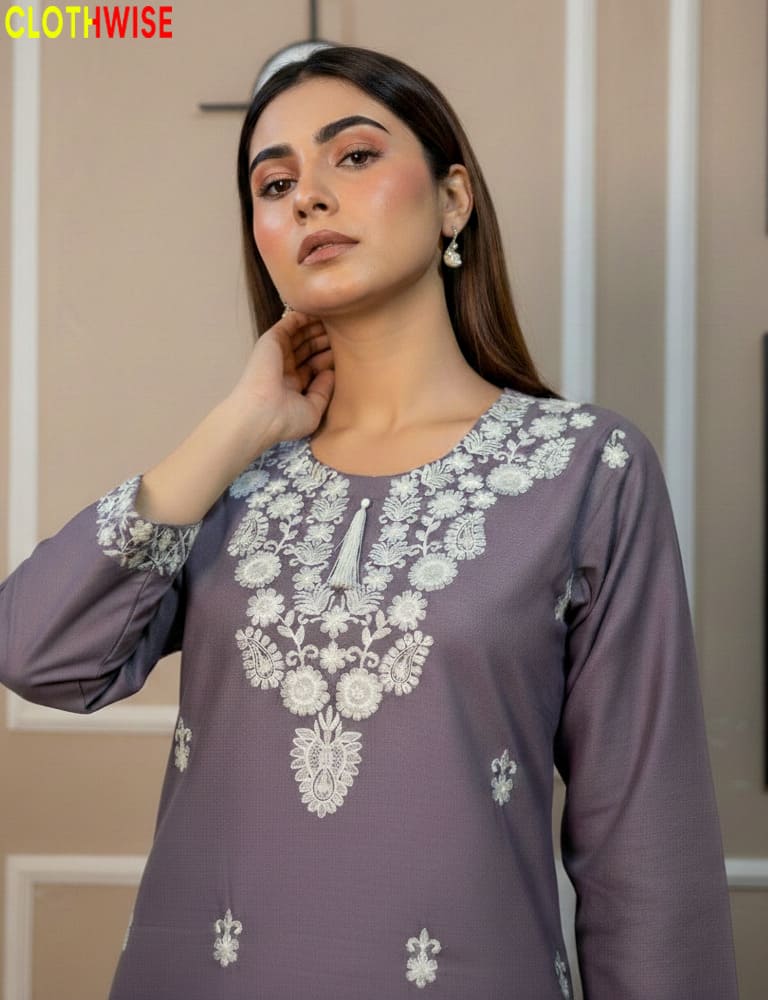 Premium Berry 2-piece embroidered set by Clothwise, made from high-quality seasonal cotton.