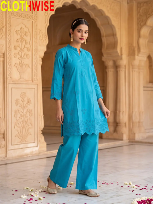 Zimal - Chikankari Embroidered 2Pc Cotton Suit | Eastern Wear