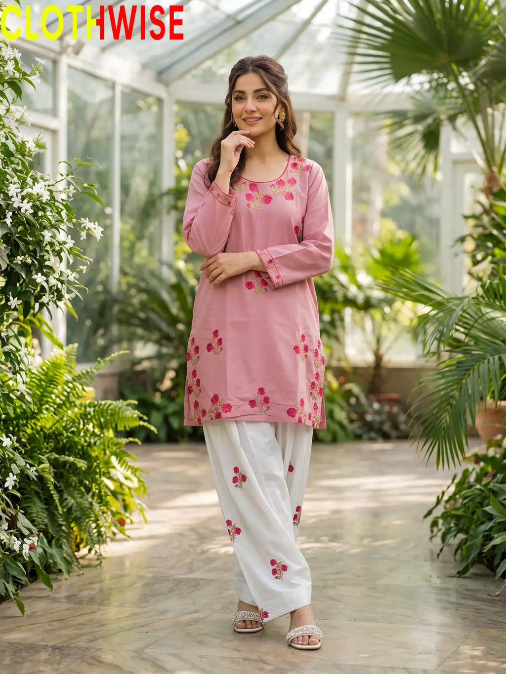 Ghulab Embroidered Cotton 2 Piece Suit for Women