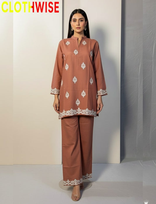 womens wearing rust outfit clothwise