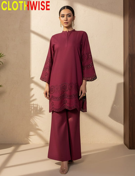 Cottoncut – Premium Cotton Co-Ord Set Featuring Heavy Cutwork Embroidery