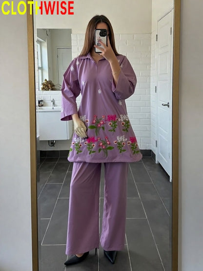 embroidered co-ord set 2-pcs by clothwise