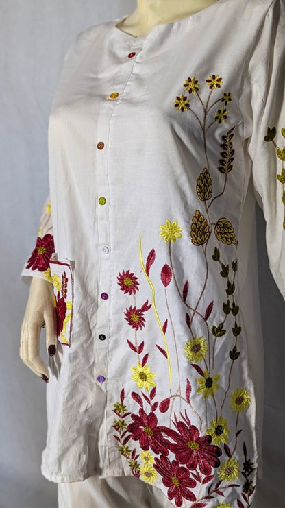 ESMIRA – Heavy Embroidered Cotton Co-Ord Set (2-Piece)